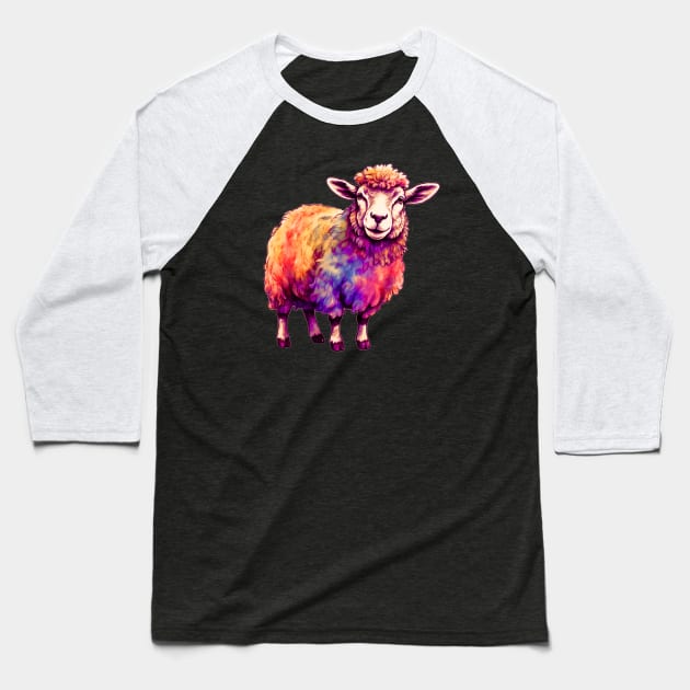 Psychedelic Sheep Baseball T-Shirt by Trip Tank